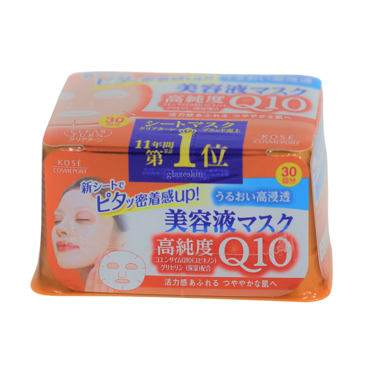 Kose - Clear Turn Essence Mask 30pcs - Coenzyme Q10.