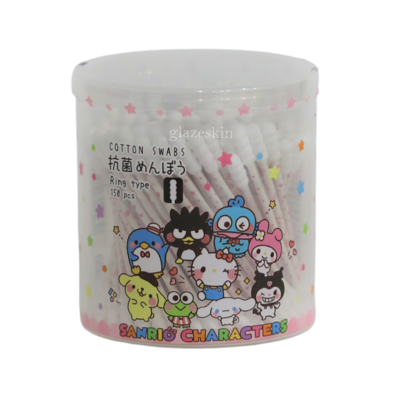 SANYO - Sanrio Antibacterial Cotton Swabs 150 pcs - glazeskin