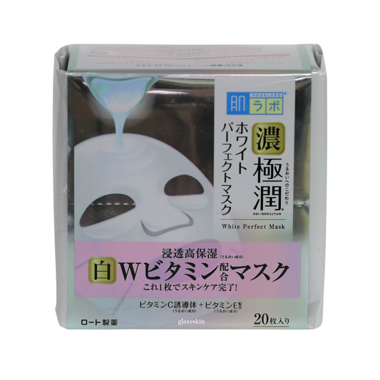 Rohto Mentholatum - Hada Labo Koi-Gokujyun Mask (White Perfect) 20pcs - glazeskin