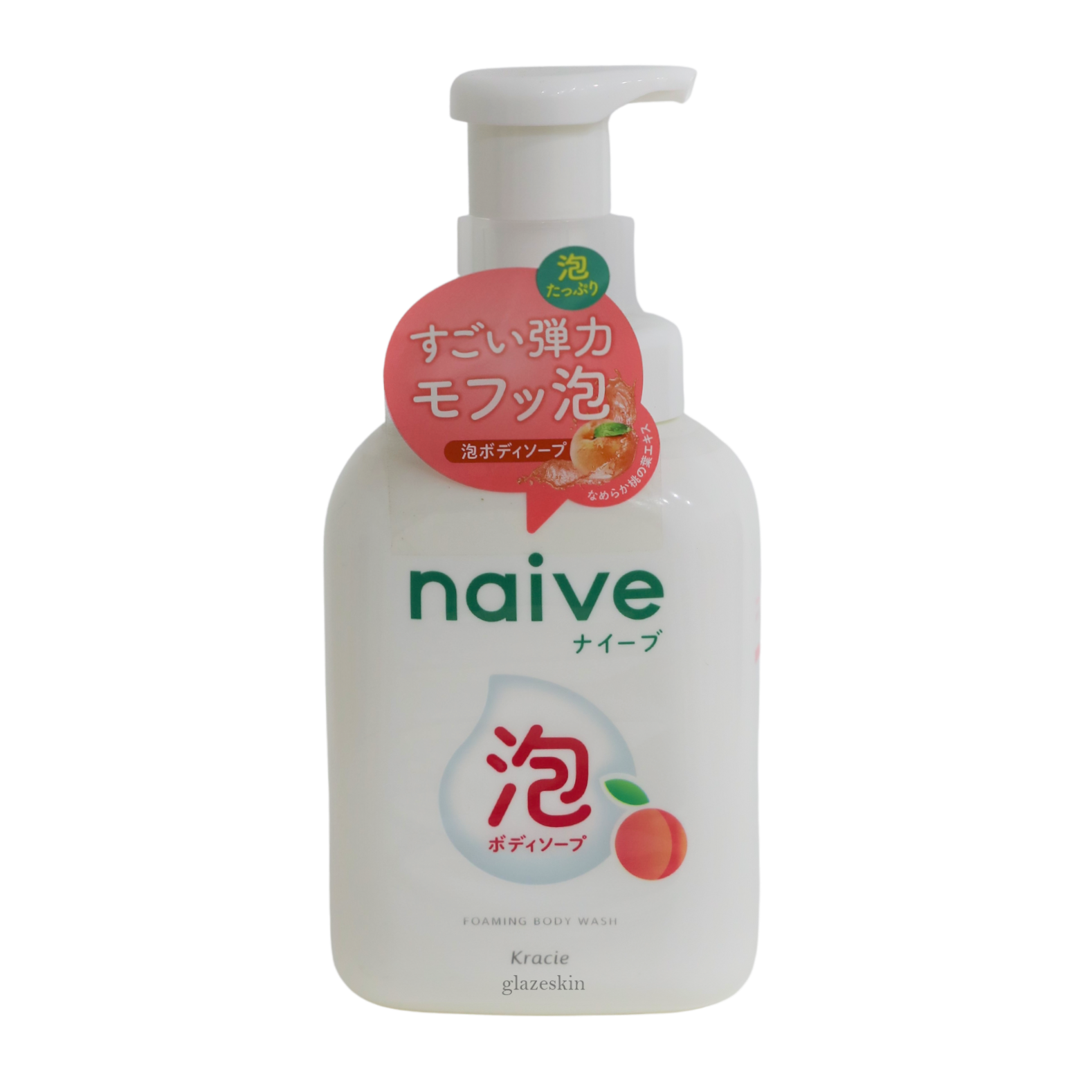 Kracie - Naive Foaming Body Wash (Peach Leaf) - 500ml.