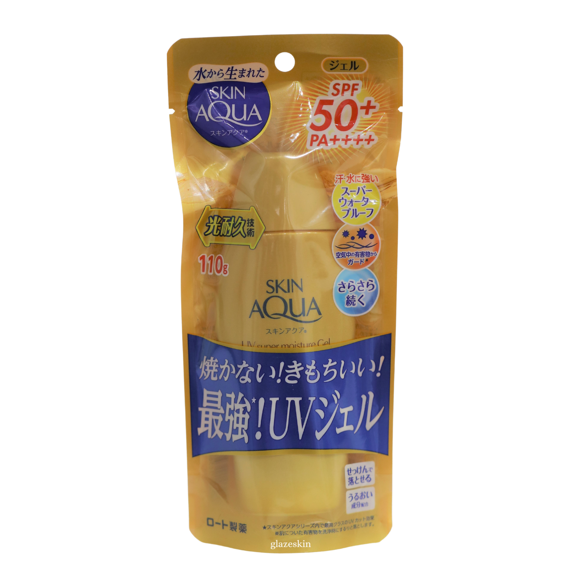 Rohto Mentholatum - Skin Aqua UV Super Moisture Gel Gold SPF 50+ PA++++ - 110g - glazeskin